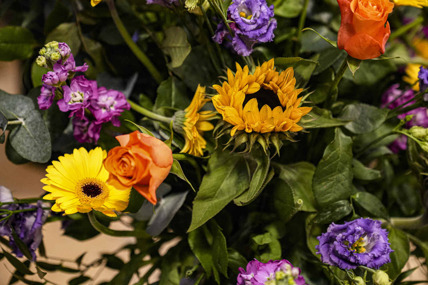 an arranged bunch of flowers